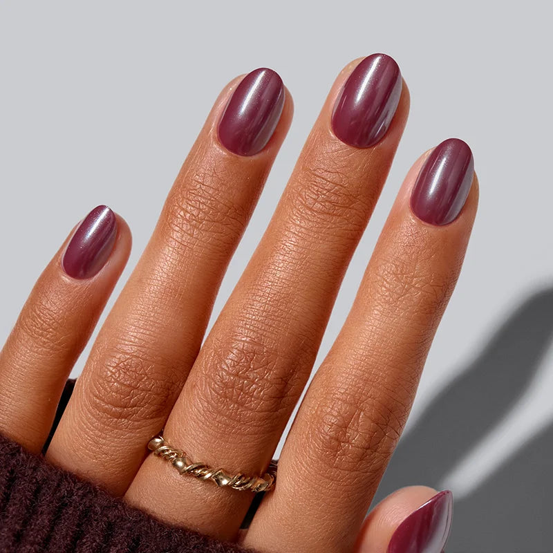 Cherry Roast Extra Short Oval Nails